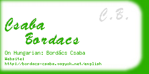 csaba bordacs business card